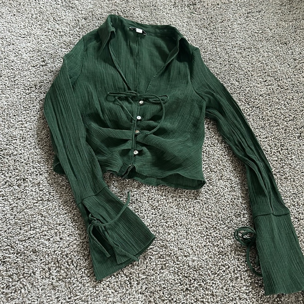 Top shop green sheer top